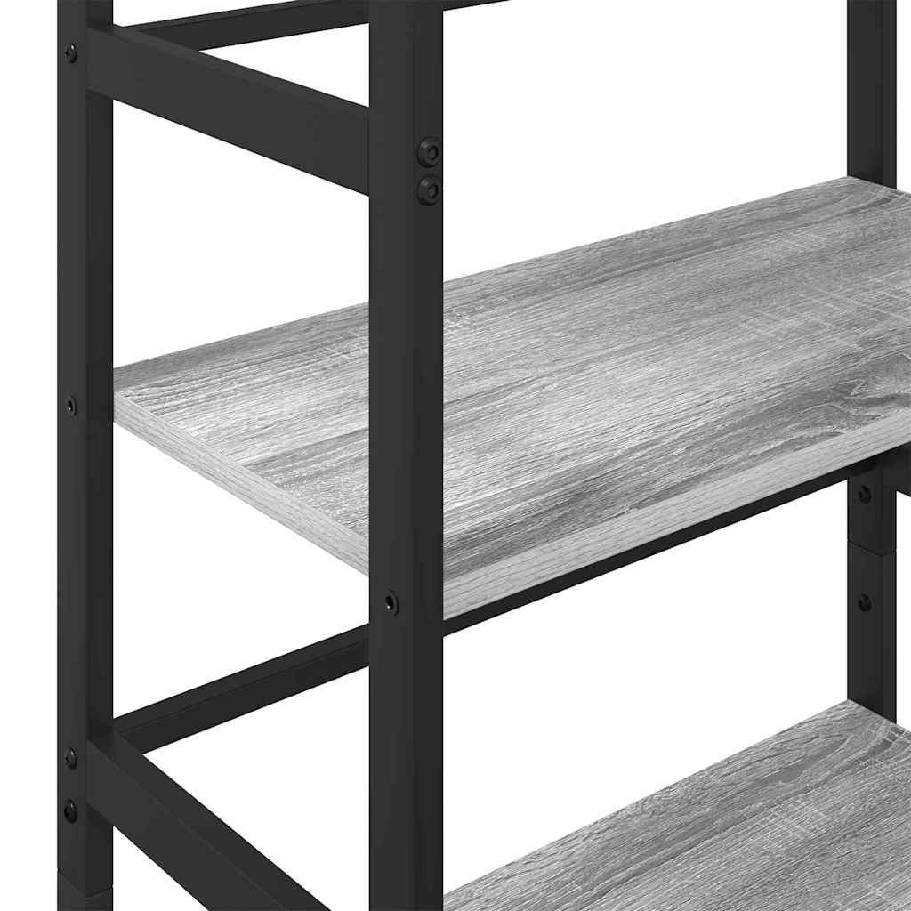 vidaXL Bookshelf 3-Tier 60 x 29.5 x 115 cm Engineered Wood Grey Sonoma