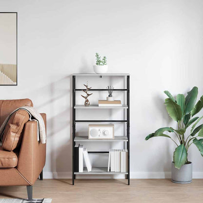 vidaXL Bookshelf 3-Tier 60 x 29.5 x 115 cm Engineered Wood Grey Sonoma