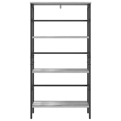 vidaXL Bookshelf 3-Tier 60 x 29.5 x 115 cm Engineered Wood Grey Sonoma