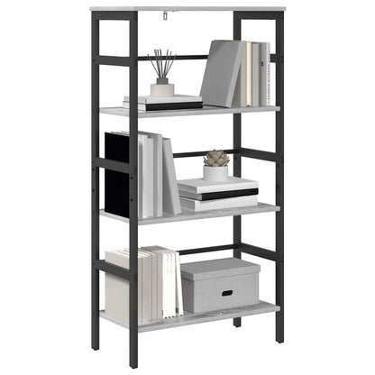 vidaXL Bookshelf 3-Tier 60 x 29.5 x 115 cm Engineered Wood Grey Sonoma