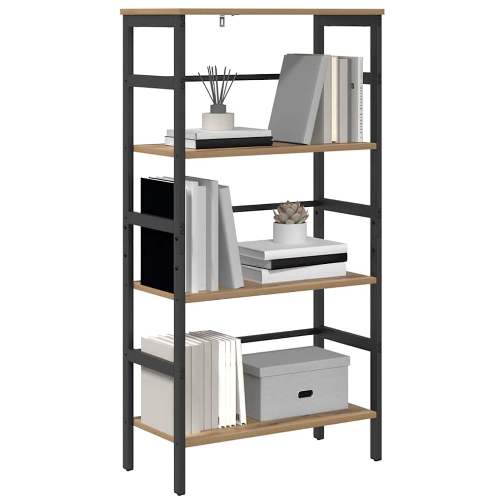 vidaXL Bookshelf 3-Tier 60 x 29.5 x 115 cm Engineered Wood Artisan Oak