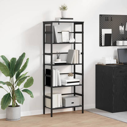 vidaXL Bookshelf 4-Tier 60 x 29.5 x 149 cm Engineered Wood Black Oak