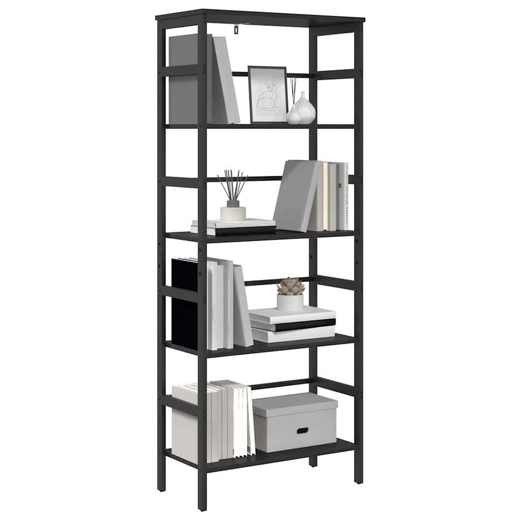 vidaXL Bookshelf 4-Tier 60 x 29.5 x 149 cm Engineered Wood Black Oak