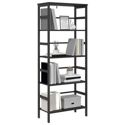 vidaXL Bookshelf 4-Tier 60 x 29.5 x 149 cm Engineered Wood Black Oak