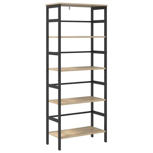 vidaXL Bookshelf 4-Tier 60 x 29.5 x 149 cm Engineered Wood Sonoma Oak
