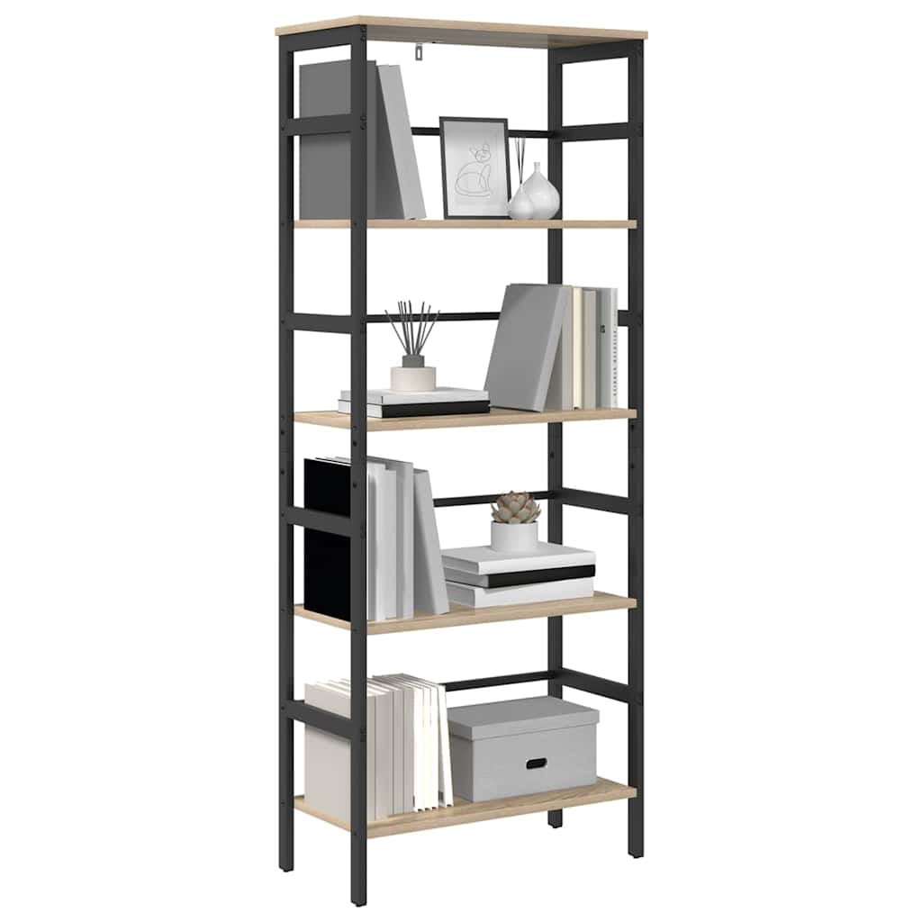 vidaXL Bookshelf 4-Tier 60 x 29.5 x 149 cm Engineered Wood Sonoma Oak