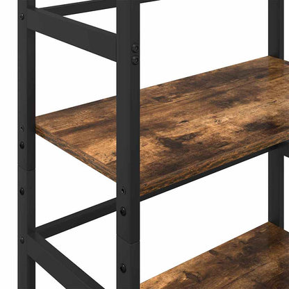 vidaXL Bookshelf 4-Tier 60 x 29.5 x 149 cm Engineered Wood Smoked Oak
