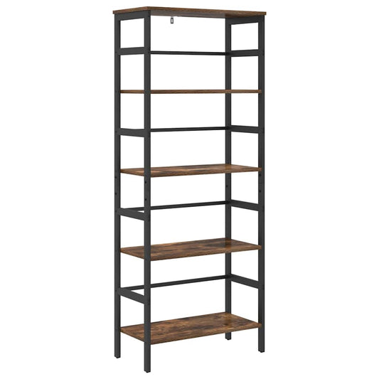 vidaXL Bookshelf 4-Tier 60 x 29.5 x 149 cm Engineered Wood Smoked Oak