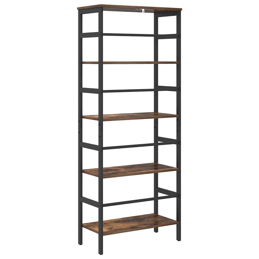 vidaXL Bookshelf 4-Tier 60 x 29.5 x 149 cm Engineered Wood Smoked Oak