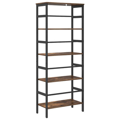 vidaXL Bookshelf 4-Tier 60 x 29.5 x 149 cm Engineered Wood Smoked Oak