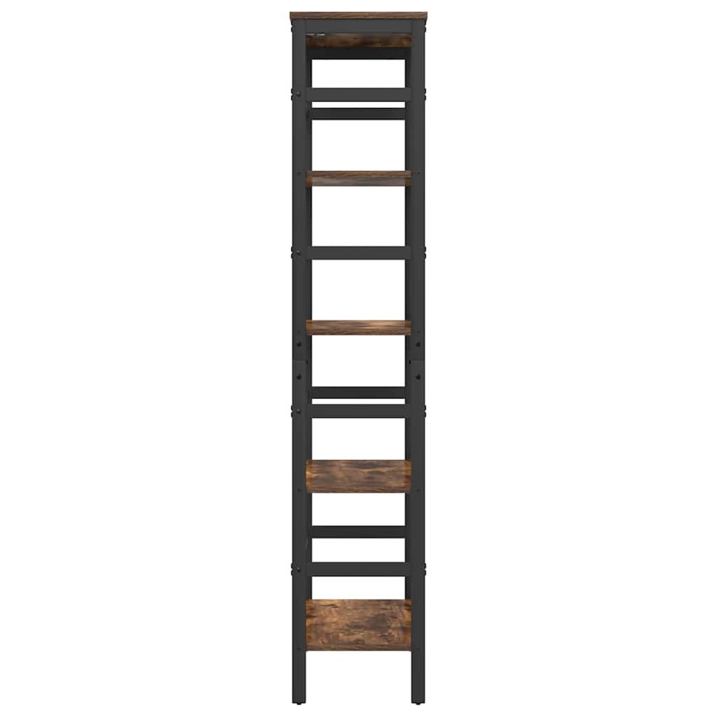 vidaXL Bookshelf 4-Tier 60 x 29.5 x 149 cm Engineered Wood Smoked Oak