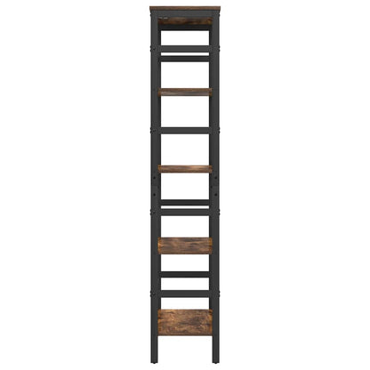 vidaXL Bookshelf 4-Tier 60 x 29.5 x 149 cm Engineered Wood Smoked Oak