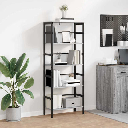 vidaXL Bookshelf 4-Tier 60 x 29.5 x 149 cm Engineered Wood Grey Sonoma