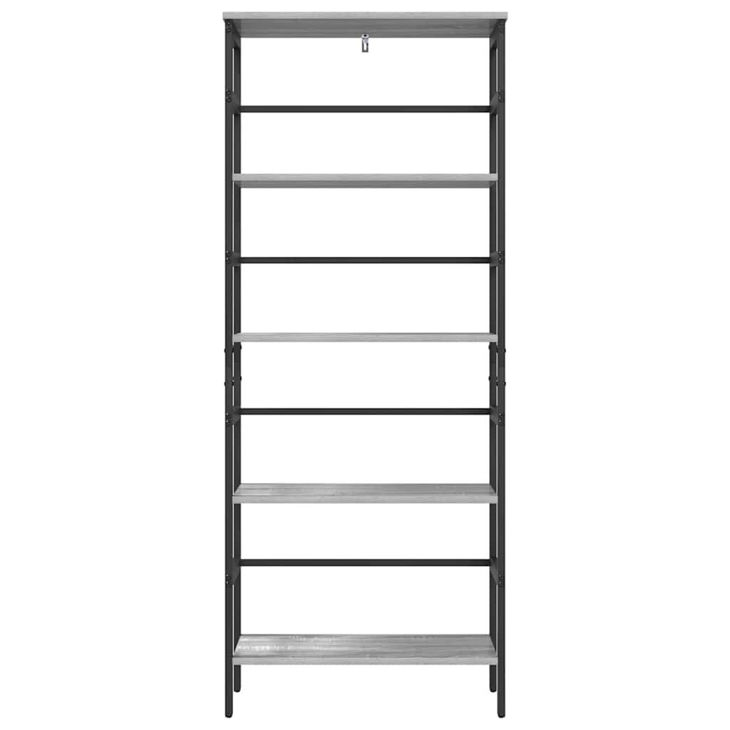 vidaXL Bookshelf 4-Tier 60 x 29.5 x 149 cm Engineered Wood Grey Sonoma