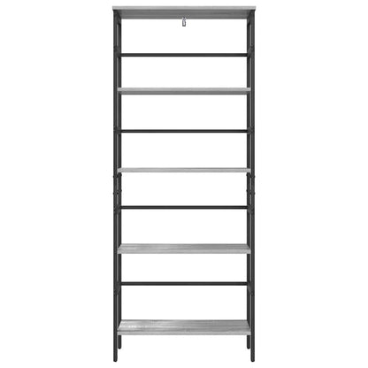 vidaXL Bookshelf 4-Tier 60 x 29.5 x 149 cm Engineered Wood Grey Sonoma