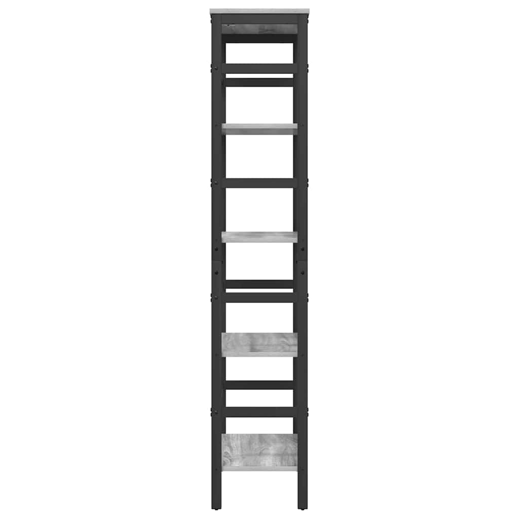 vidaXL Bookshelf 4-Tier 60 x 29.5 x 149 cm Engineered Wood Grey Sonoma