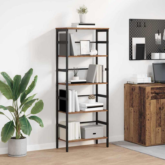 vidaXL Bookshelf 4-Tier 60 x 29.5 x 149 cm Engineered Wood Old Wood