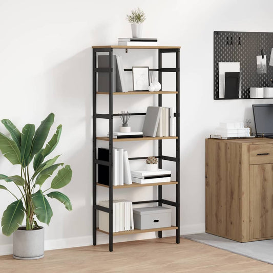 vidaXL Bookshelf 4-Tier 60 x 29.5 x 149 cm Engineered Wood Artisan Oak