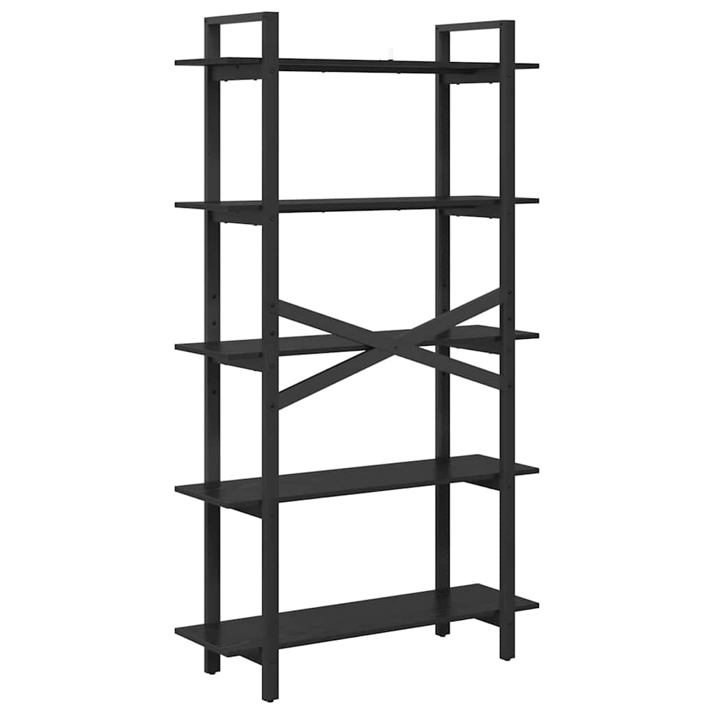 vidaXL Bookshelf 5-Tier 100 x 33.5 x 178 cm Engineered Wood Black Oak