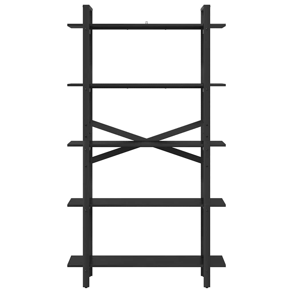 vidaXL Bookshelf 5-Tier 100 x 33.5 x 178 cm Engineered Wood Black Oak