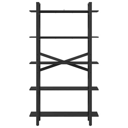 vidaXL Bookshelf 5-Tier 100 x 33.5 x 178 cm Engineered Wood Black Oak