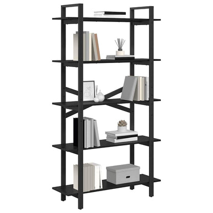 vidaXL Bookshelf 5-Tier 100 x 33.5 x 178 cm Engineered Wood Black Oak