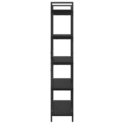 vidaXL Bookshelf 5-Tier 100 x 33.5 x 178 cm Engineered Wood Black Oak