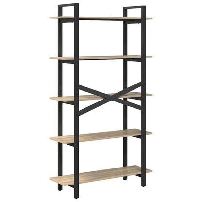 vidaXL Bookshelf 5-Tier 100 x 33.5 x 178 cm Engineered Wood Sonoma Oak
