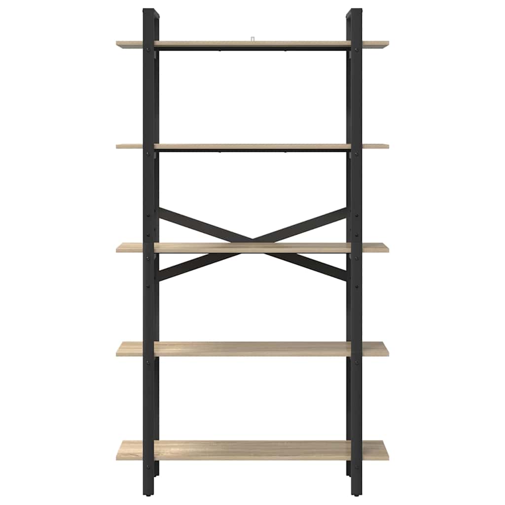 vidaXL Bookshelf 5-Tier 100 x 33.5 x 178 cm Engineered Wood Sonoma Oak