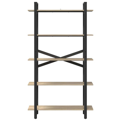 vidaXL Bookshelf 5-Tier 100 x 33.5 x 178 cm Engineered Wood Sonoma Oak