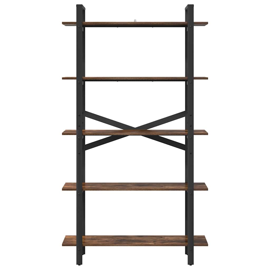 vidaXL Bookshelf 5-Tier 100 x 33.5 x 178 cm Engineered Wood Smoked Oak