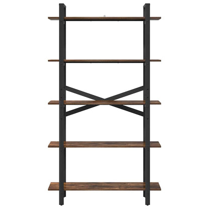 vidaXL Bookshelf 5-Tier 100 x 33.5 x 178 cm Engineered Wood Smoked Oak