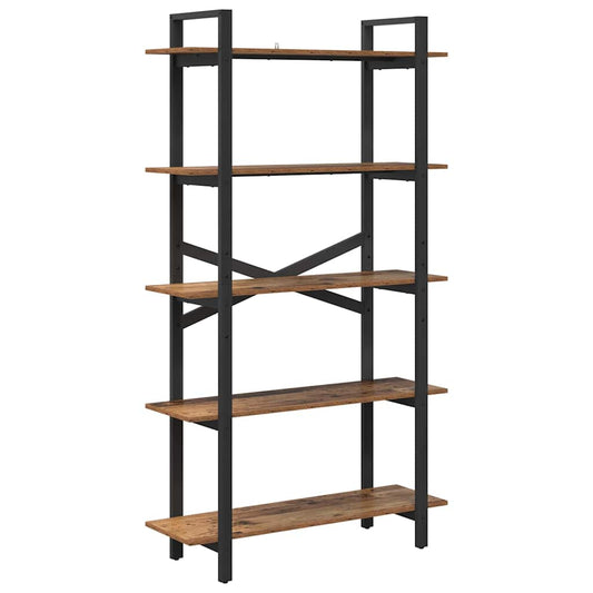vidaXL Bookshelf 5-Tier 100 x 33.5 x 178 cm Engineered Wood Old Wood