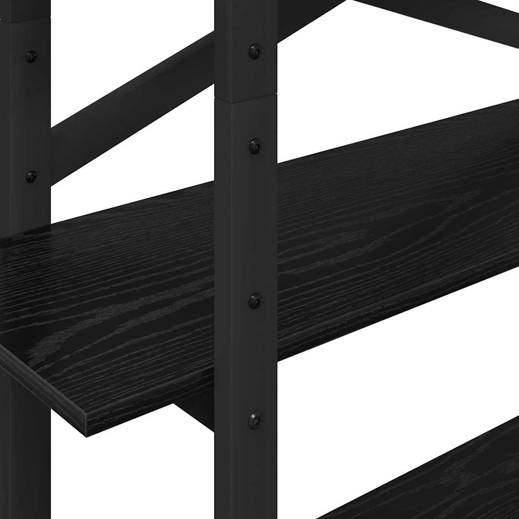 vidaXL Bookshelf 4-Tier 100 x 33.5 x 140 cm Engineered Wood Black Oak