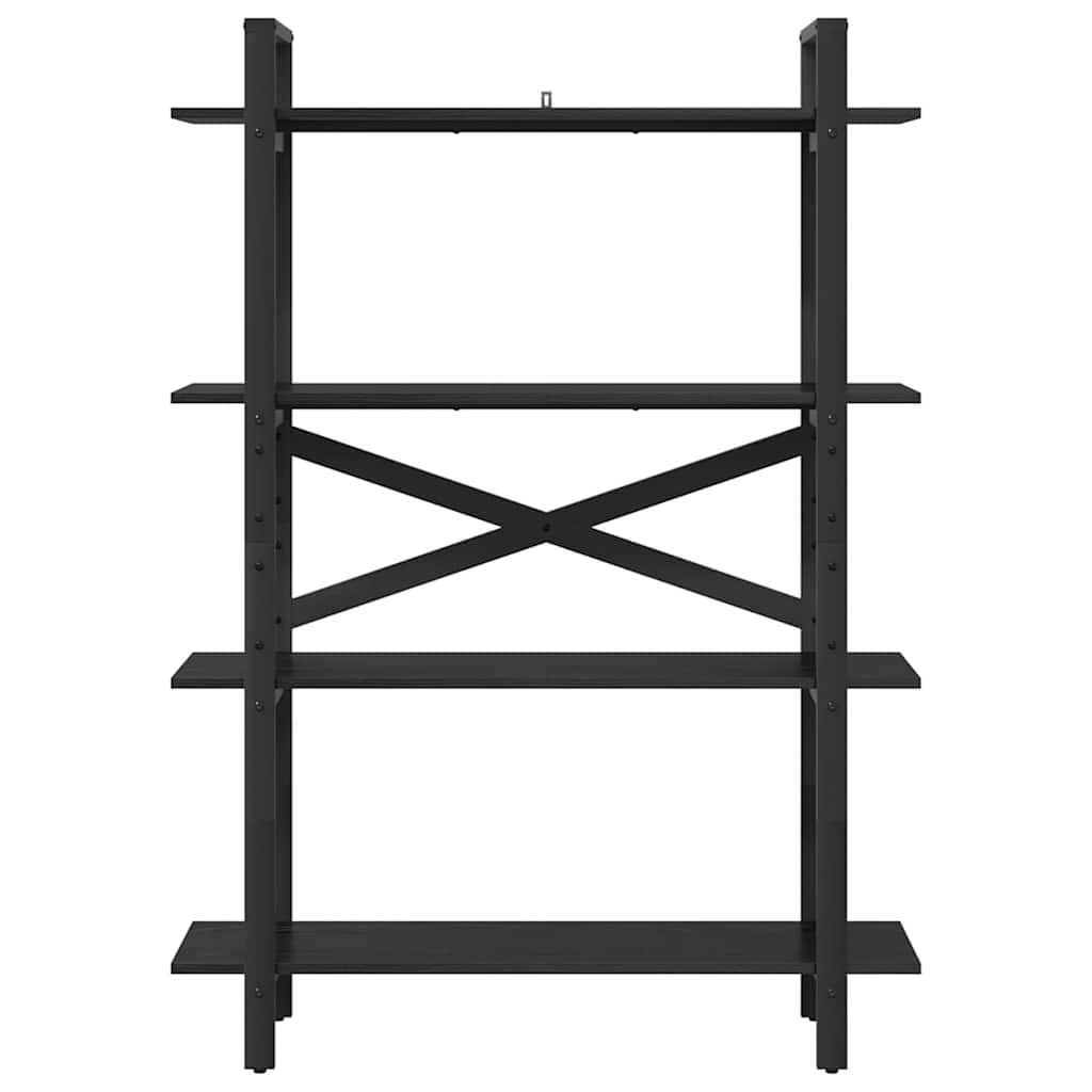 vidaXL Bookshelf 4-Tier 100 x 33.5 x 140 cm Engineered Wood Black Oak