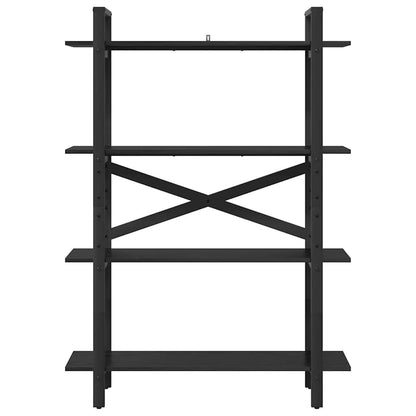 vidaXL Bookshelf 4-Tier 100 x 33.5 x 140 cm Engineered Wood Black Oak