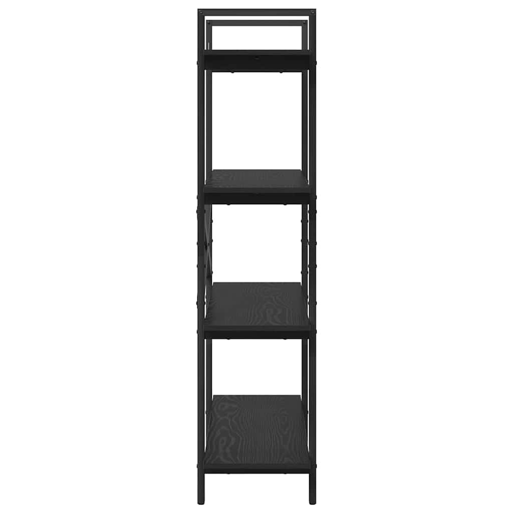 vidaXL Bookshelf 4-Tier 100 x 33.5 x 140 cm Engineered Wood Black Oak