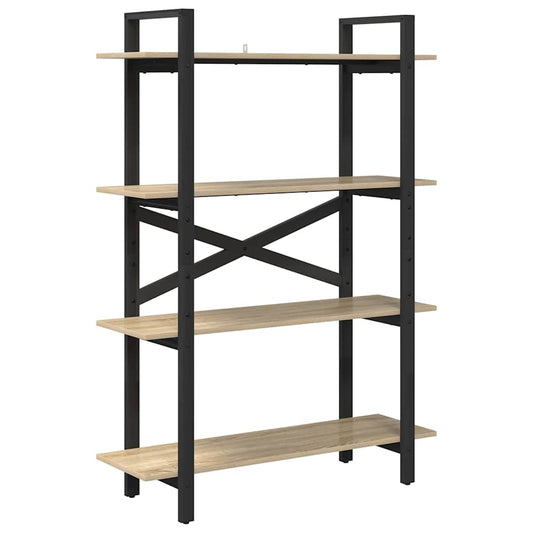vidaXL Bookshelf 4-Tier 100 x 33.5 x 140 cm Engineered Wood Sonoma Oak
