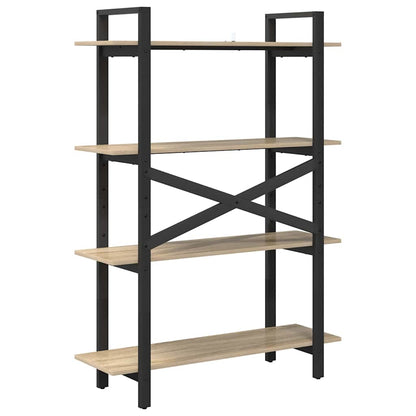 vidaXL Bookshelf 4-Tier 100 x 33.5 x 140 cm Engineered Wood Sonoma Oak