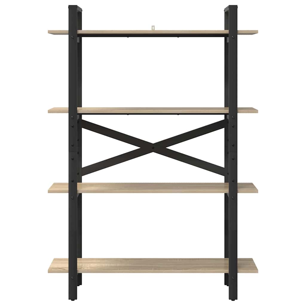 vidaXL Bookshelf 4-Tier 100 x 33.5 x 140 cm Engineered Wood Sonoma Oak