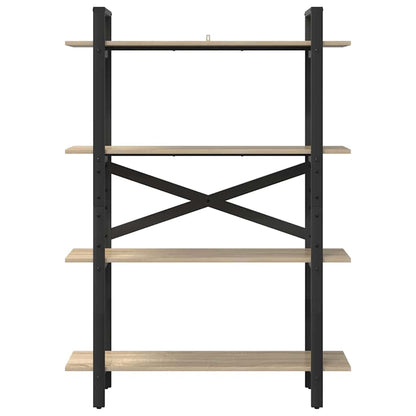 vidaXL Bookshelf 4-Tier 100 x 33.5 x 140 cm Engineered Wood Sonoma Oak