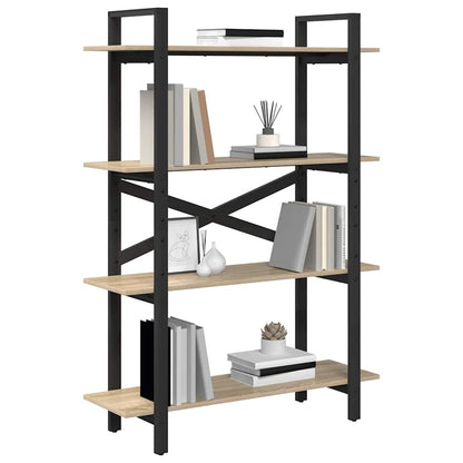vidaXL Bookshelf 4-Tier 100 x 33.5 x 140 cm Engineered Wood Sonoma Oak