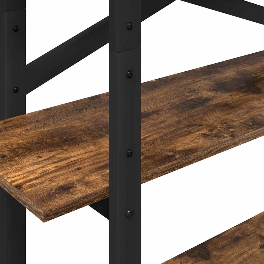 vidaXL Bookshelf 4-Tier 100 x 33.5 x 140 cm Engineered Wood Smoked Oak