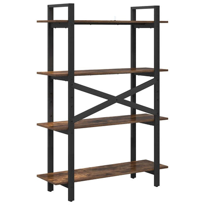 vidaXL Bookshelf 4-Tier 100 x 33.5 x 140 cm Engineered Wood Smoked Oak