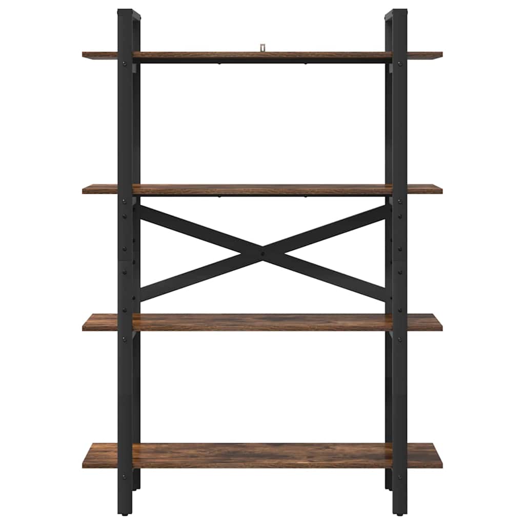 vidaXL Bookshelf 4-Tier 100 x 33.5 x 140 cm Engineered Wood Smoked Oak