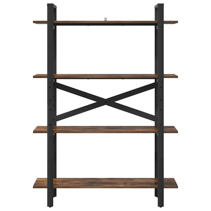 vidaXL Bookshelf 4-Tier 100 x 33.5 x 140 cm Engineered Wood Smoked Oak