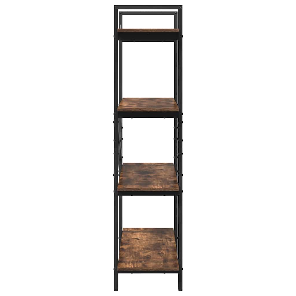 vidaXL Bookshelf 4-Tier 100 x 33.5 x 140 cm Engineered Wood Smoked Oak
