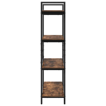 vidaXL Bookshelf 4-Tier 100 x 33.5 x 140 cm Engineered Wood Smoked Oak
