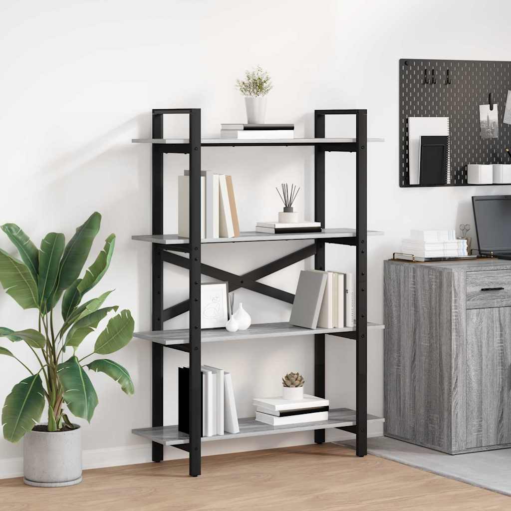 vidaXL Bookshelf 4-Tier 100 x 33.5 x 140 cm Engineered Wood
