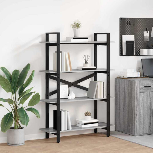 vidaXL Bookshelf 4-Tier 100 x 33.5 x 140 cm Engineered Wood